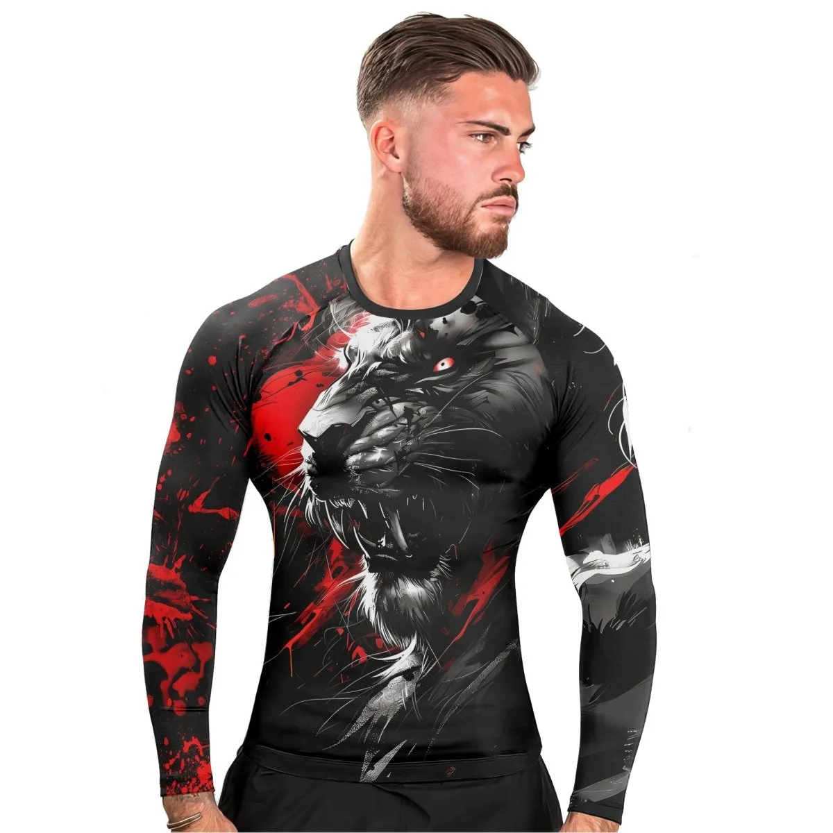Dangerous Lion Men's Long Sleeve Rash Guard