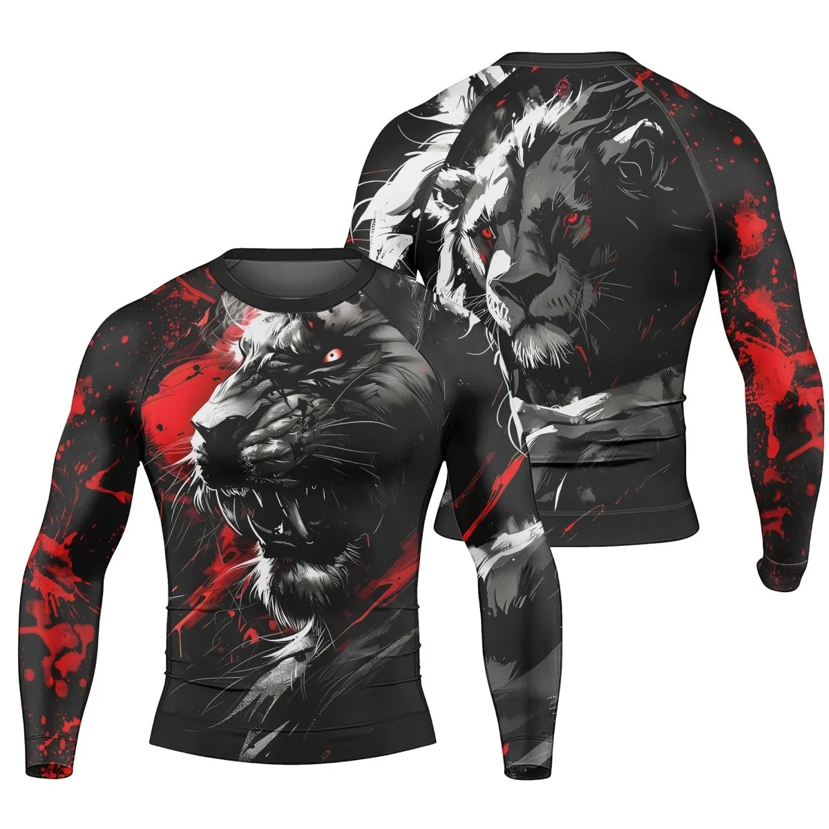 Dangerous Lion Men's Long Sleeve Rash Guard