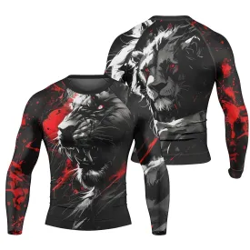 Dangerous Lion Men's Long Sleeve Rash Guard