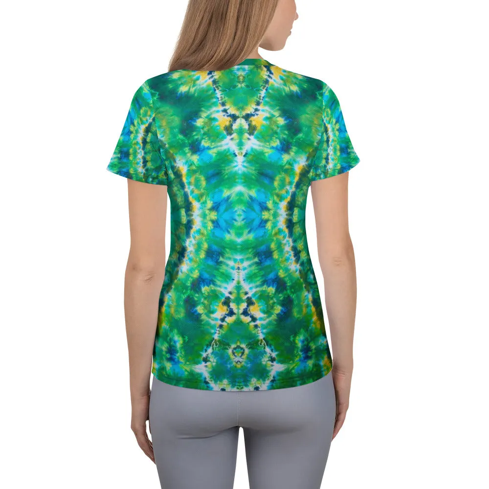 Emerald Isles' All-Over Print Women's Athletic T-shirt (Slim Fit)