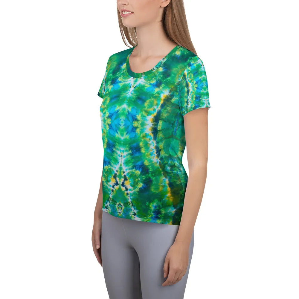 Emerald Isles' All-Over Print Women's Athletic T-shirt (Slim Fit)