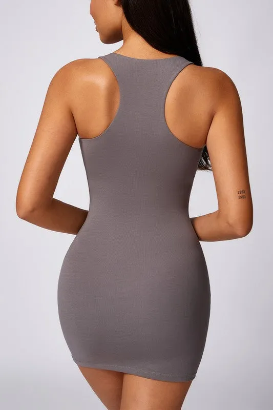 Fashionable Slim Skinny Hip Wrap Mini Dress