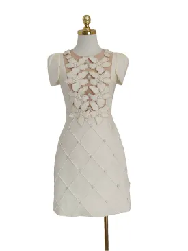 Felice Apricot Petal Detail Buttoned Dress