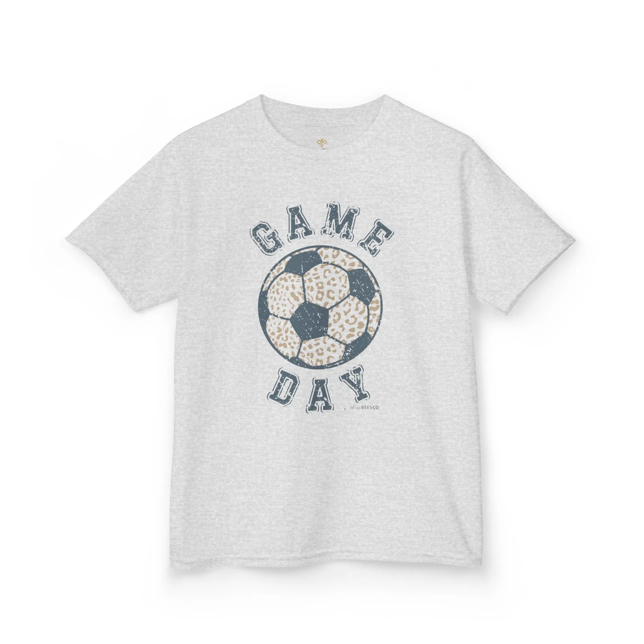 Kids Heavy Cotton Gildan Soccer Game Day Leopard Hive Tee