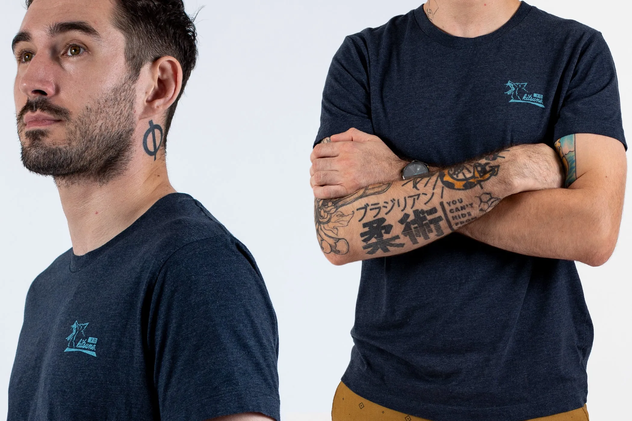 Kitsune "BOX" T-Shirt - Midnight Navy Heather