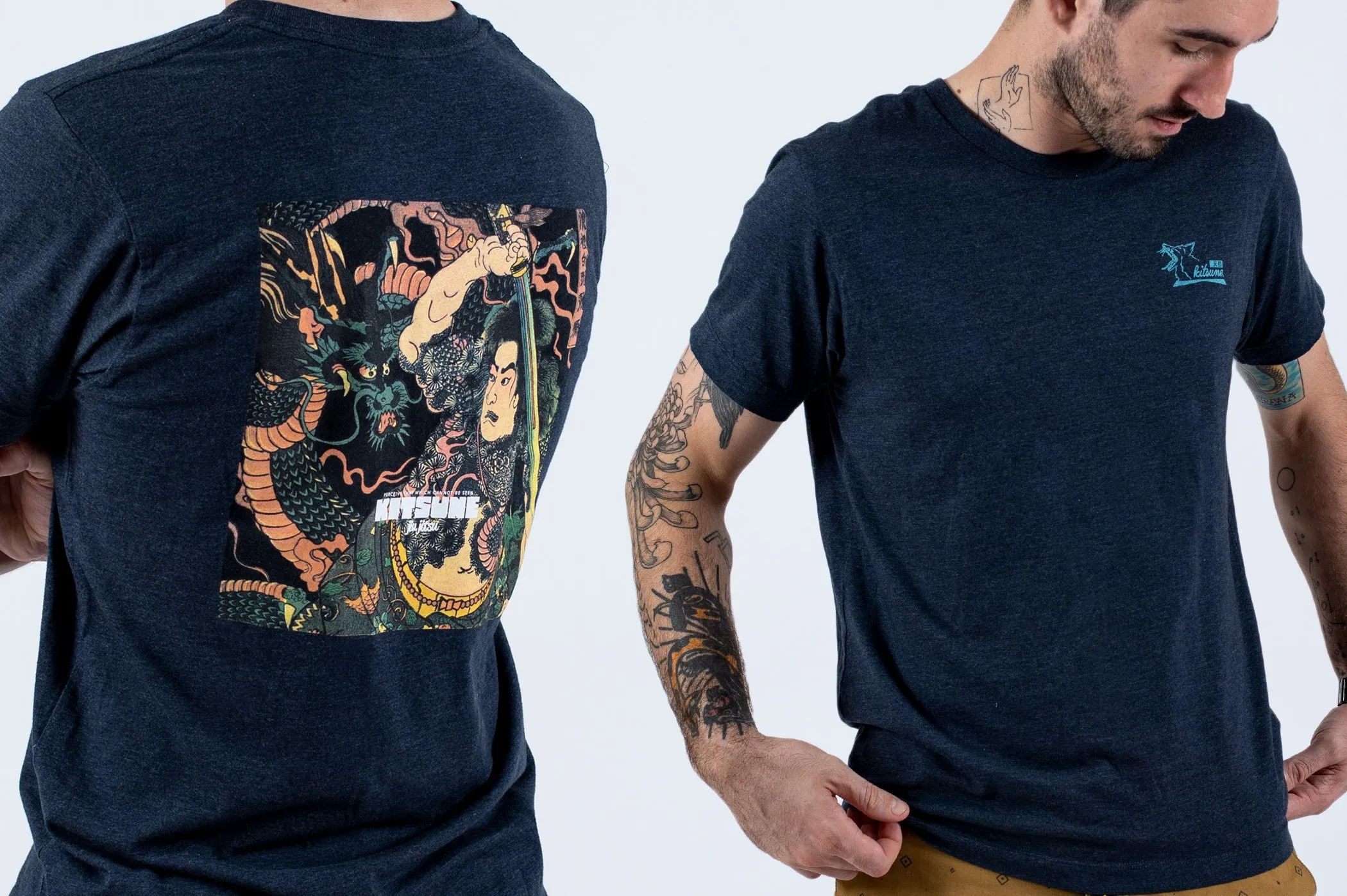 Kitsune "BOX" T-Shirt - Midnight Navy Heather