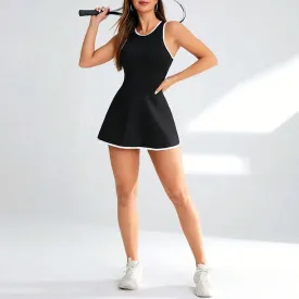 Little Black Swag Tennis Sports Mini Dress with Undershorts