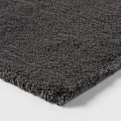 Open Box - 24"x60" Spa Plush Bath Rug Dark Gray - Threshold