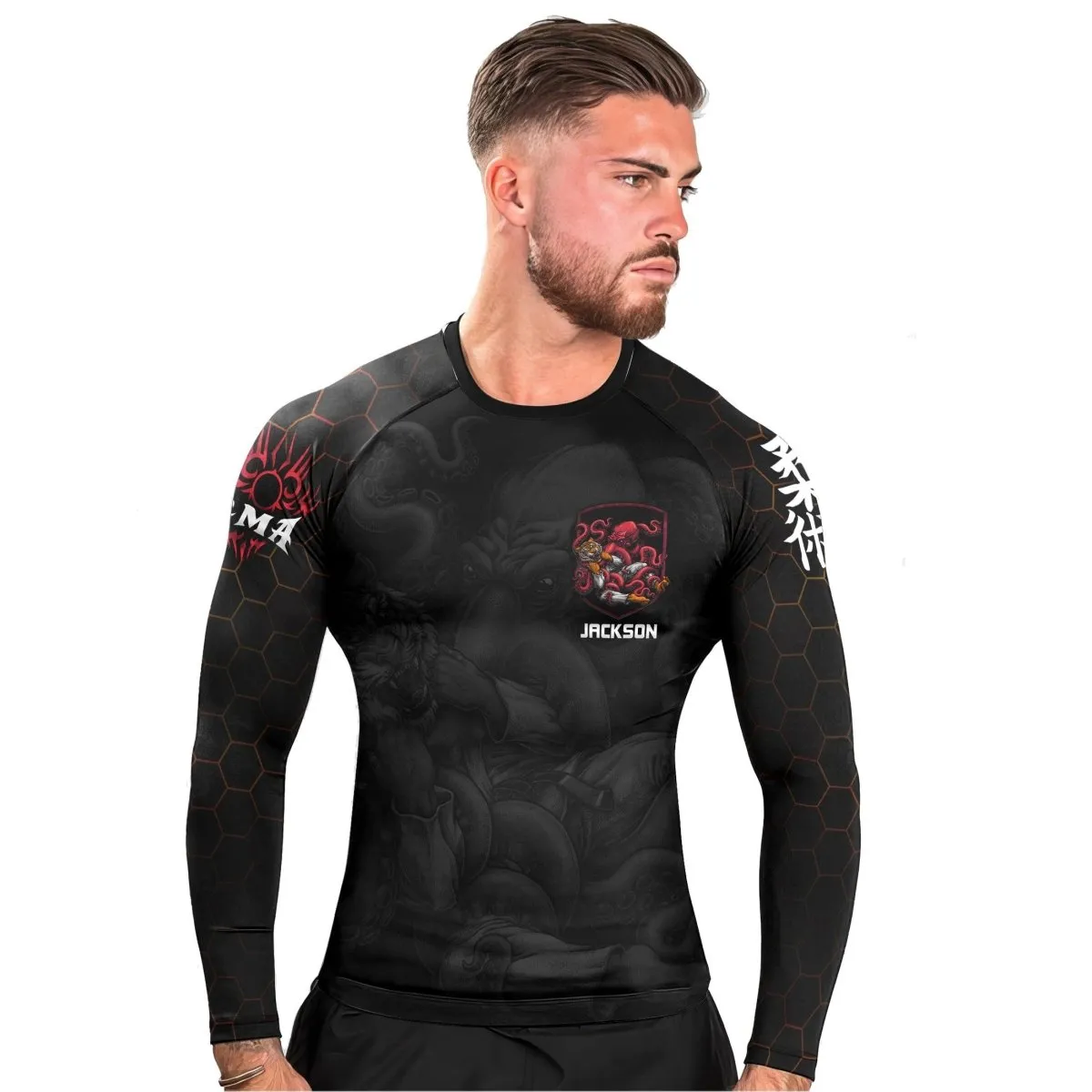 Personalized Cthulhu Battle Tiger Long Sleeve Rash Guard