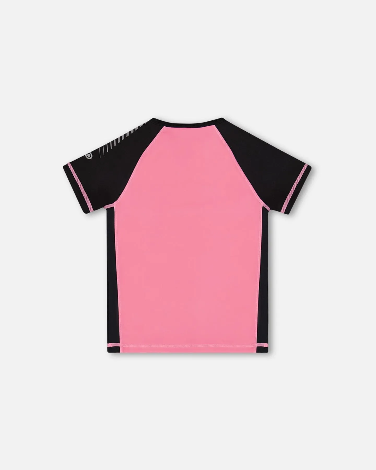 Printed Short Sleeve Athletic Top Pink With Butterflies