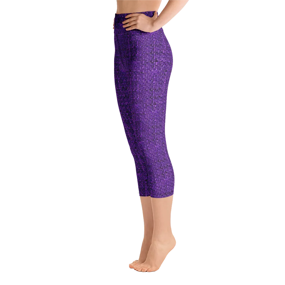 Purple Boucl Capri Yoga Pants