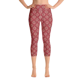 Scarlet Snowflake Capri Yoga Pants