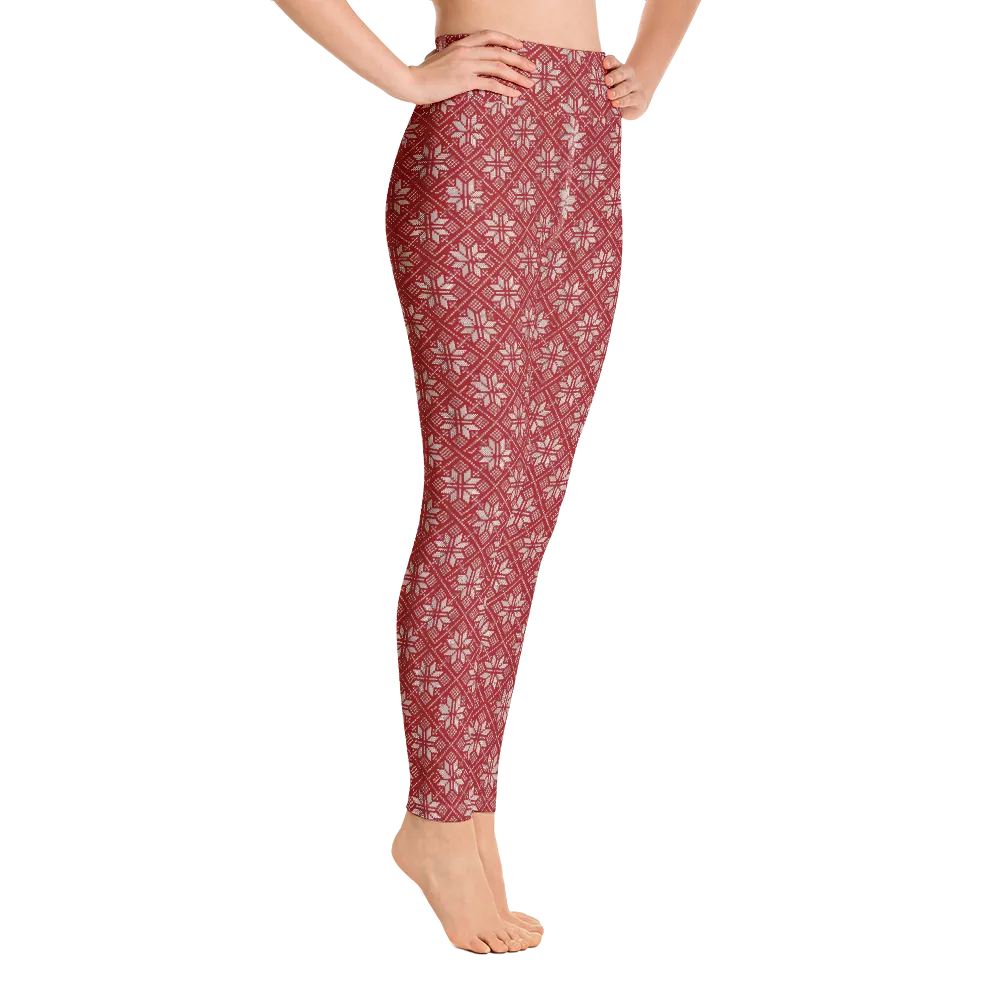Scarlet Snowflake Yoga Pants