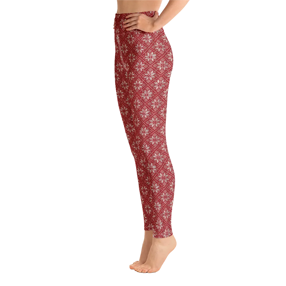 Scarlet Snowflake Yoga Pants