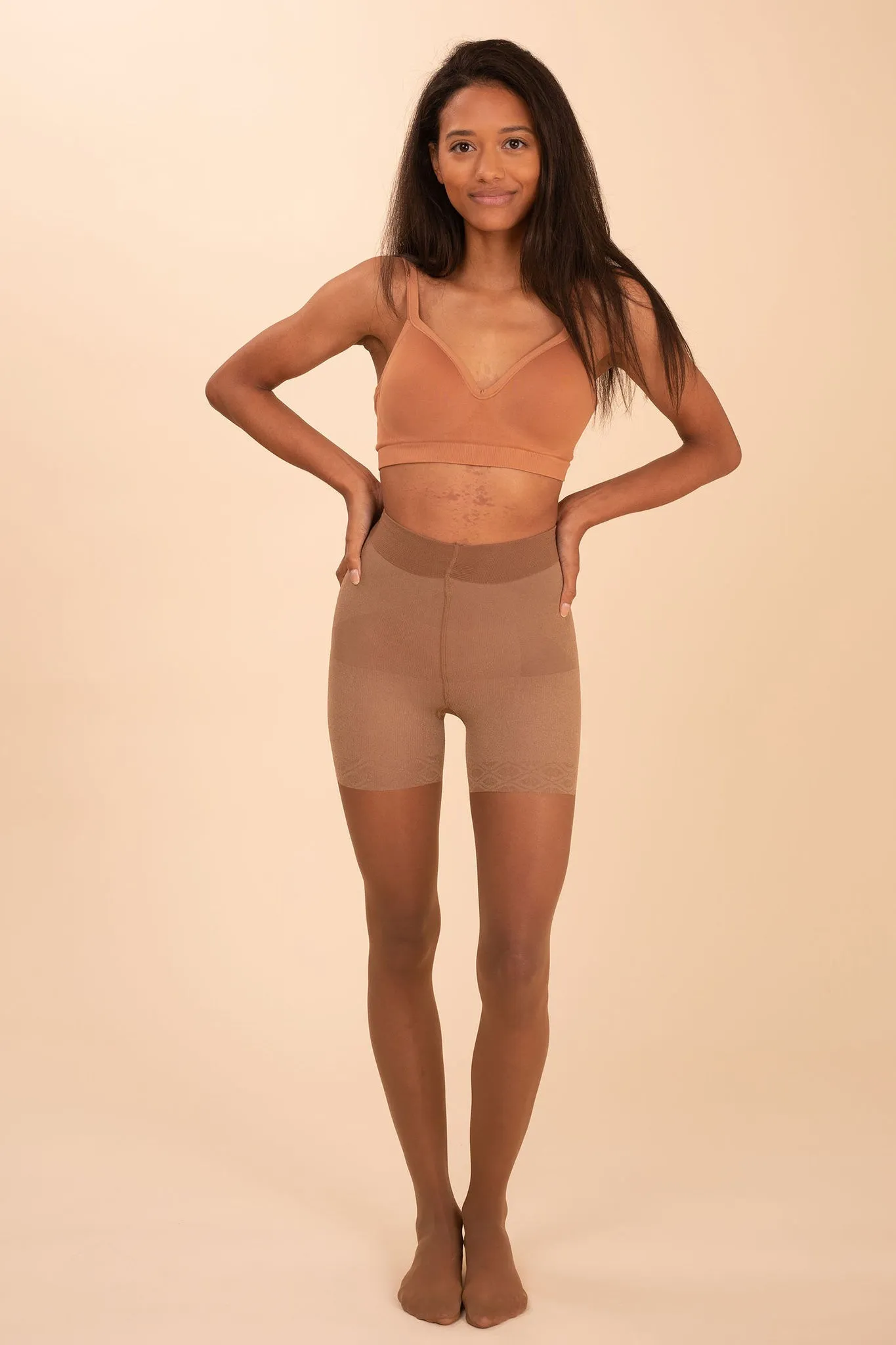 Sheer Contour Tights • Caramel