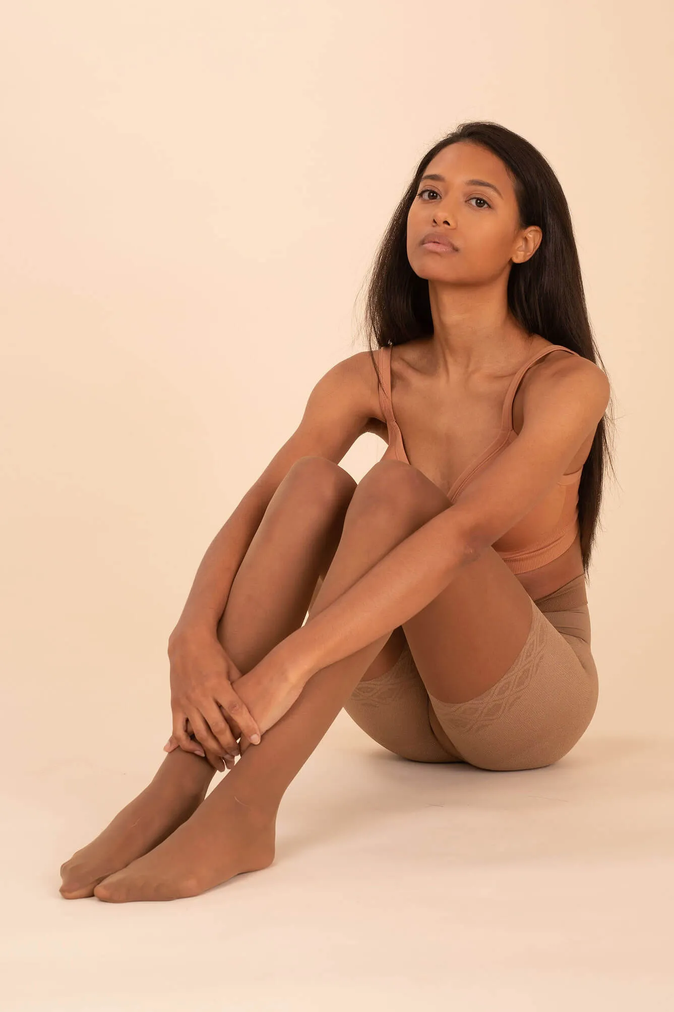 Sheer Contour Tights • Caramel