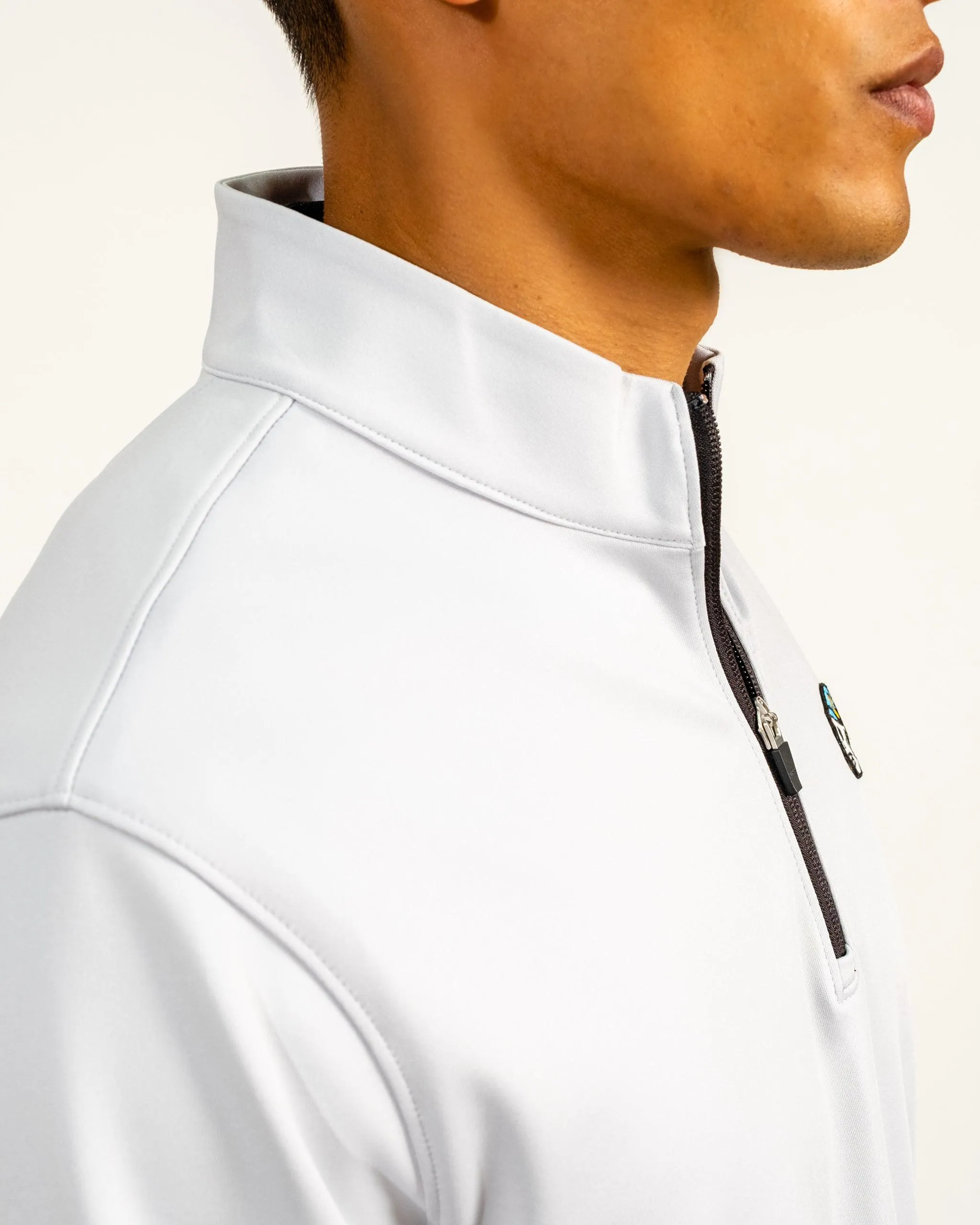 Skull Icon 1/4 Zip - Alloy Grey