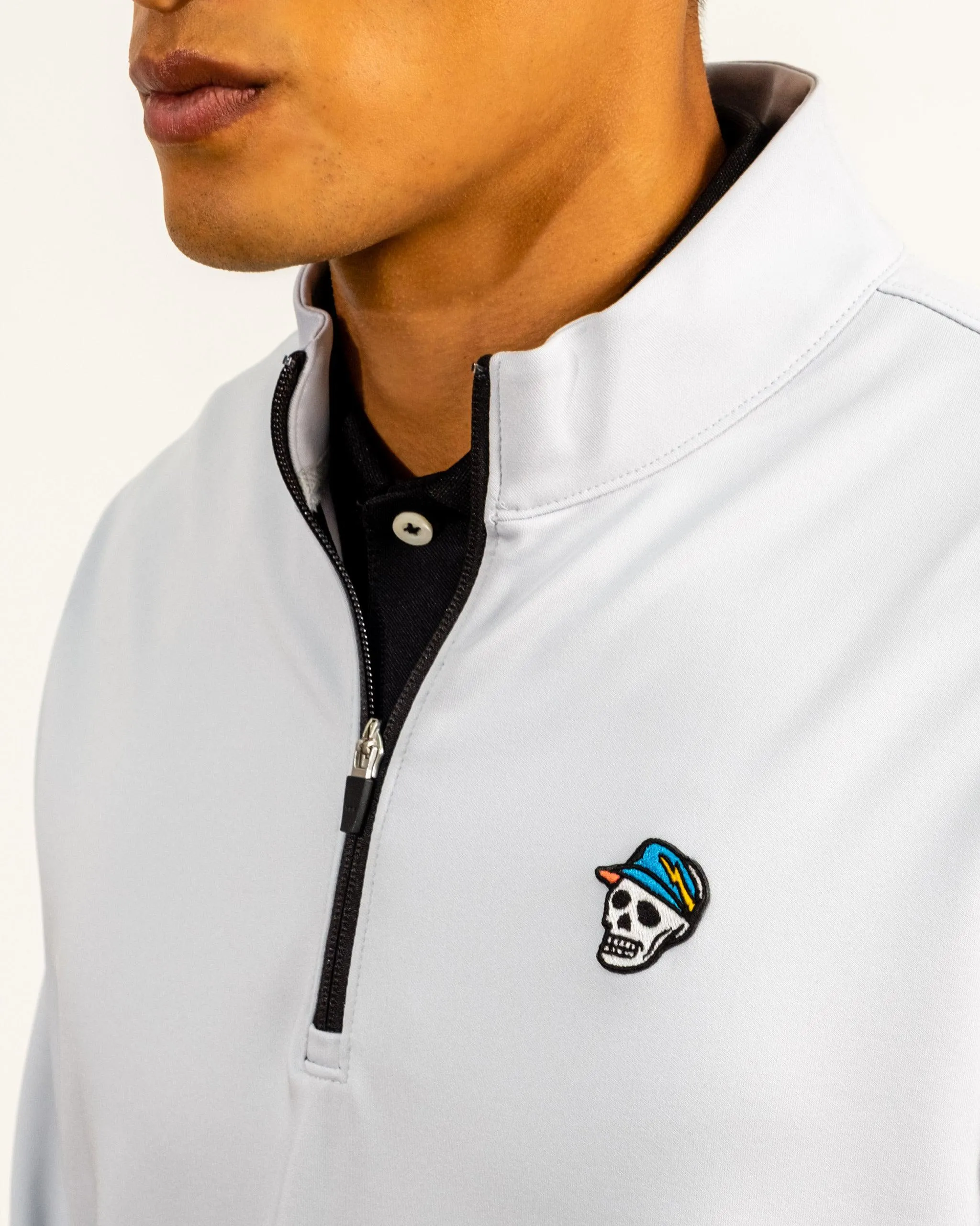 Skull Icon 1/4 Zip - Alloy Grey