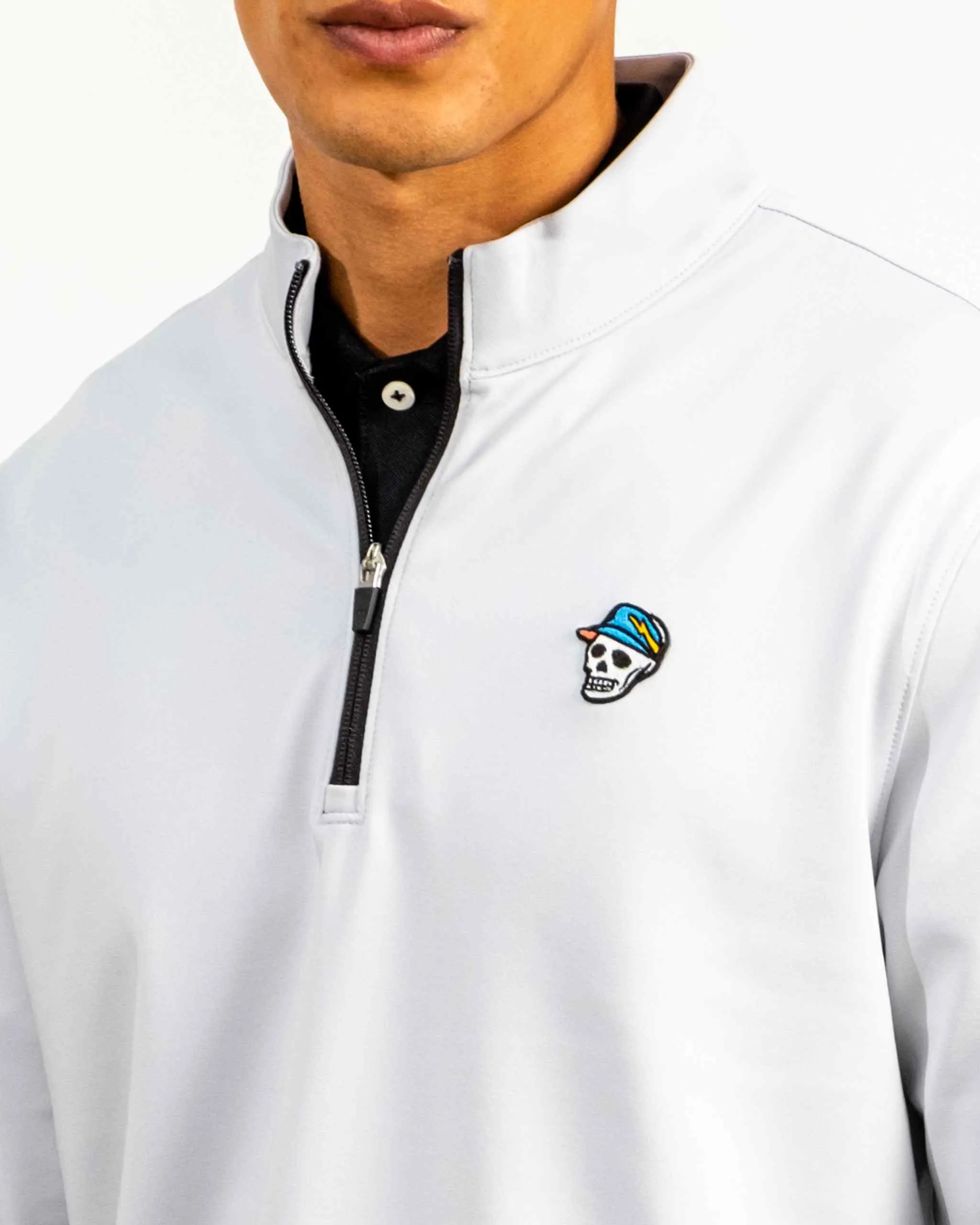 Skull Icon 1/4 Zip - Alloy Grey