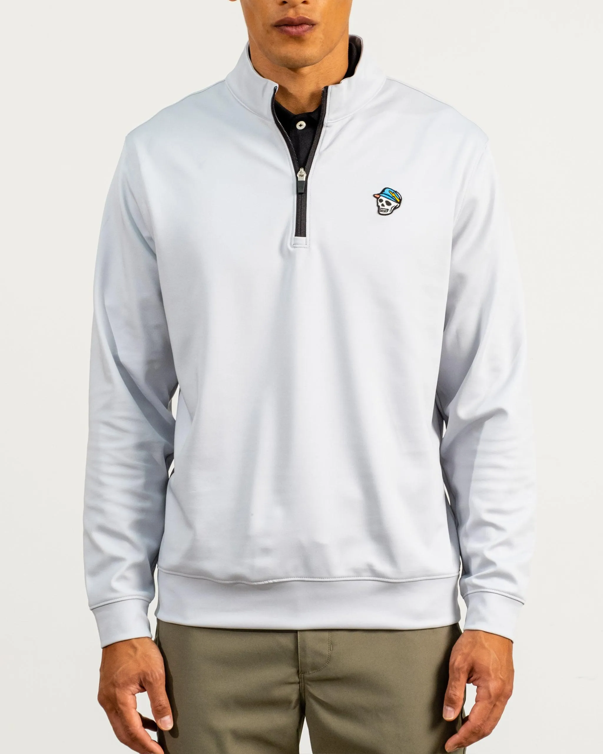 Skull Icon 1/4 Zip - Alloy Grey