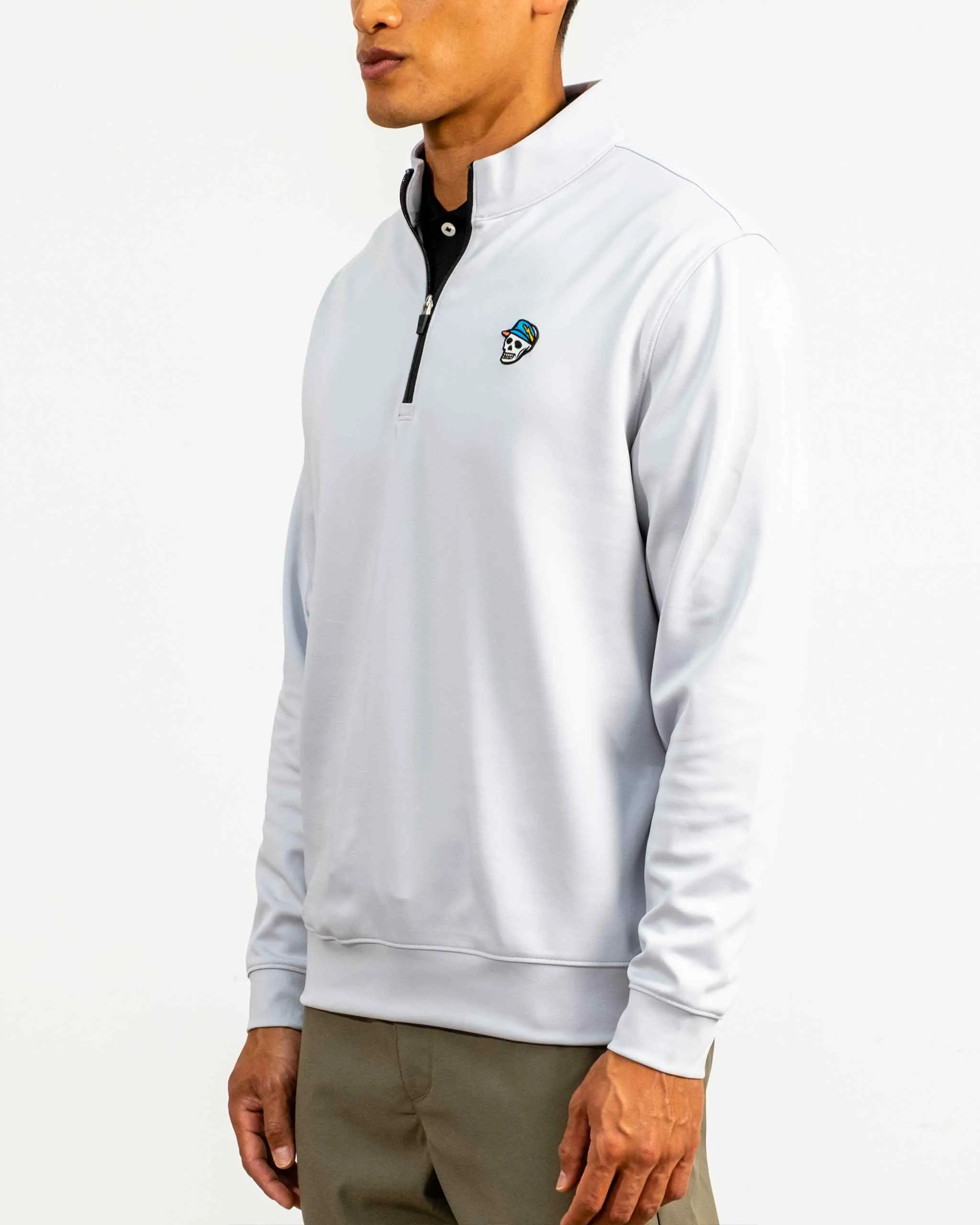 Skull Icon 1/4 Zip - Alloy Grey