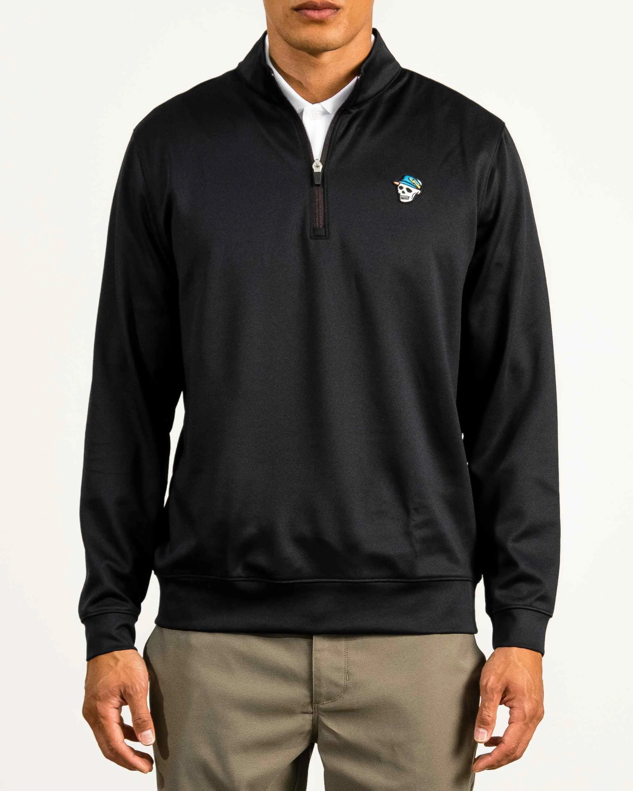 Skull Icon 1/4 Zip - Black
