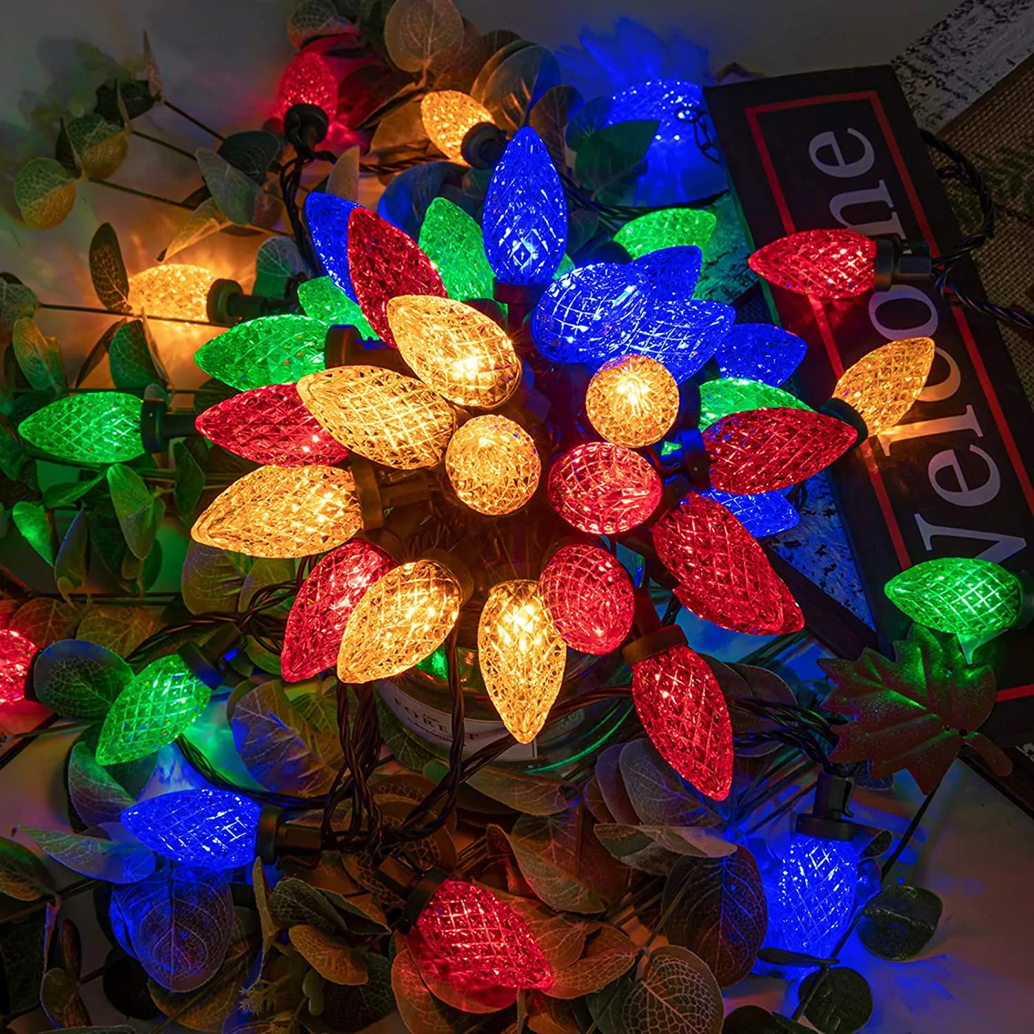 Solar Outdoor Christmas Strawberry String Lights