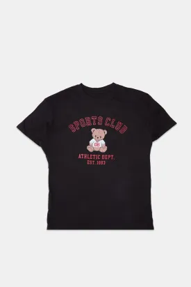 T-shirt coupe boyfriend imprimé Sports Club femme